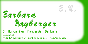 barbara mayberger business card